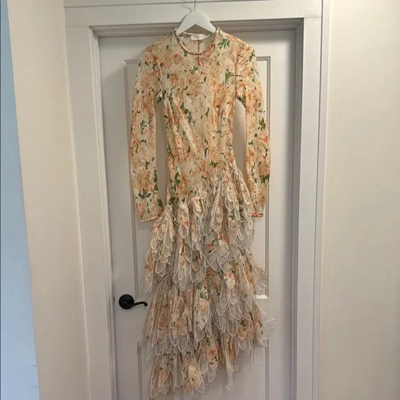 Zimmermann | Dresses | Zimmermann Natura Feathered Floral Print Dress With  Lace Details | Poshmark